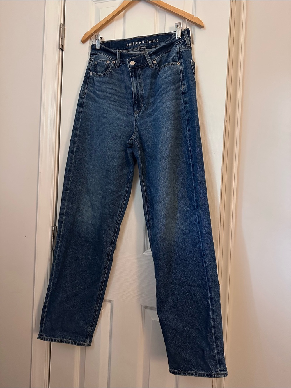 American Eagle Outfitters Blue Denim STRIGID Jeans -  crossover waist